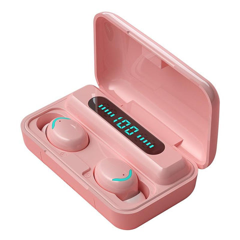 Macaron Series Bluetooth Earphones With Breathing Light & Noise Reduction Pink Earbuds