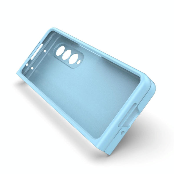 For Samsung Galaxy Z Fold4 5G Foldable Shockproof Phone Case With Magic Shield Slim Design Light Blue Other Mobile Accessories