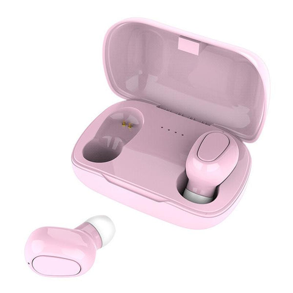 Wireless Bluetooth Earphones With 9D Sound And Charging Box Pink Earbuds