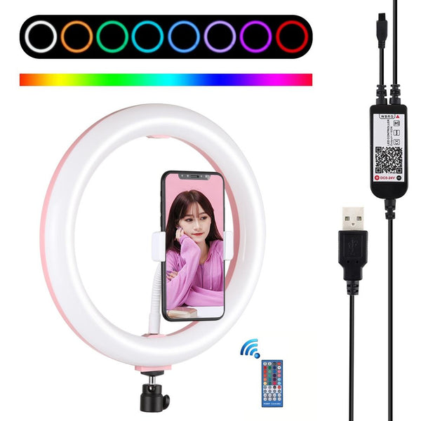 10.2 Curved Led Ring Light With Tripod & Remote For Vlogging Photography Other Lighting & Studio