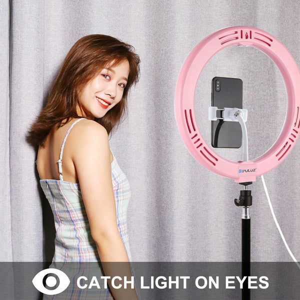 26Cm Usb 3 Modes Dimmable Led Ring Light With Phone Clamp Selfie Lights