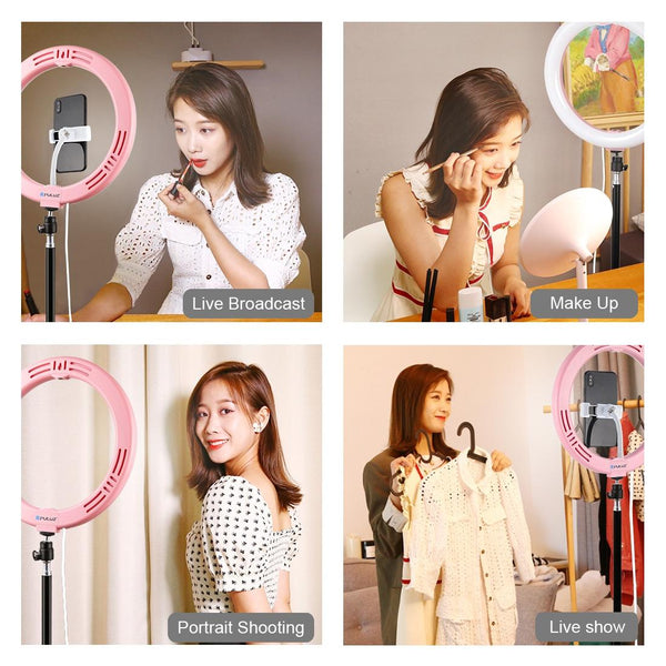 26Cm Usb 3 Modes Dimmable Led Ring Light With Phone Clamp Selfie Lights