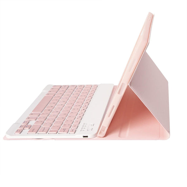 Parallel Deals Ultra Thin Bluetooth Keyboard Leather Tablet Case For Ipad 10.9 2022 With Pen Slot Pink Laptop Cases & Bags