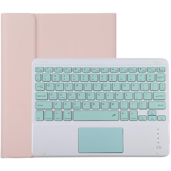 Bluetooth Keyboard & Tablet Case For Ipad 10.2 / Air 2019 Detachable Touch Pad Pen Slot Holder Microfiber Leather Pink Light Green Keyboards