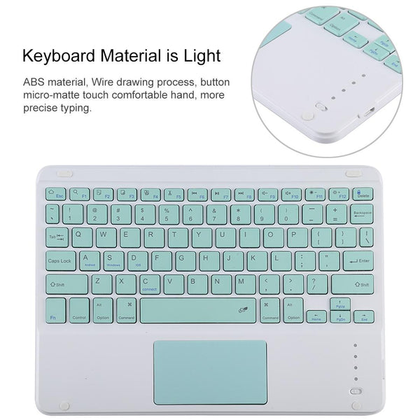 Bluetooth Keyboard & Tablet Case For Ipad 10.2 / Air 2019 Detachable Touch Pad Pen Slot Holder Microfiber Leather Pink Light Green Keyboards