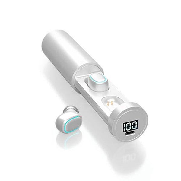 True Wireless Bluetooth Earphones With Digital Display And Charging Box Pink Earbuds