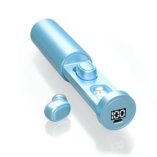 True Wireless Bluetooth Earphones With Digital Display And Charging Box Pink Earbuds