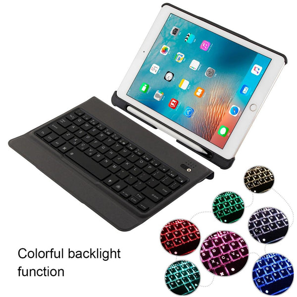 Bluetooth Keyboard & Leather Tablet Case For Ipad Air / Pro 9.7 Detachable Ultra Thin Multi Angle Backlit Pink Keyboards
