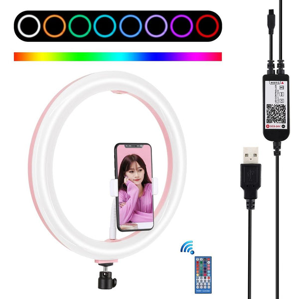 Pink 11.8 Dual Temp Led Ring Light With Tripod & Remote Other Lighting & Studio
