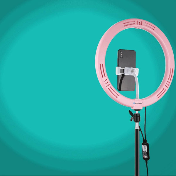 Pink 11.8 Dual Temp Led Ring Light With Tripod & Remote Other Lighting & Studio