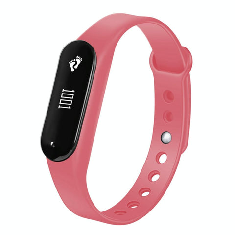 Bluetooth Smart Bracelet With Heart Rate Monitor And Sleep Tracker Pink Activity Trackers