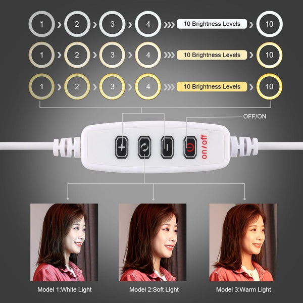 16Cm Usb Led Ring Light With Tripod And 3 Modes Other Lighting & Studio