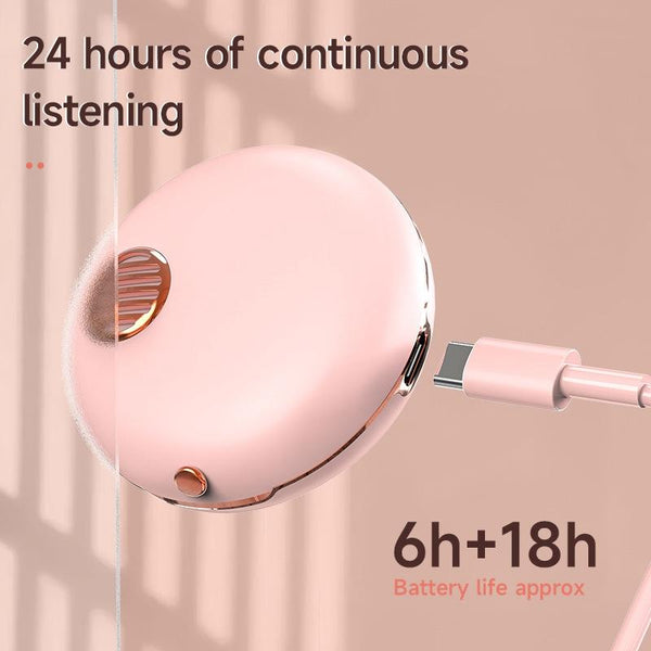 Wireless Hifi Stereo Earphones With Charging Case And Make Up Mirror Pink Earbuds