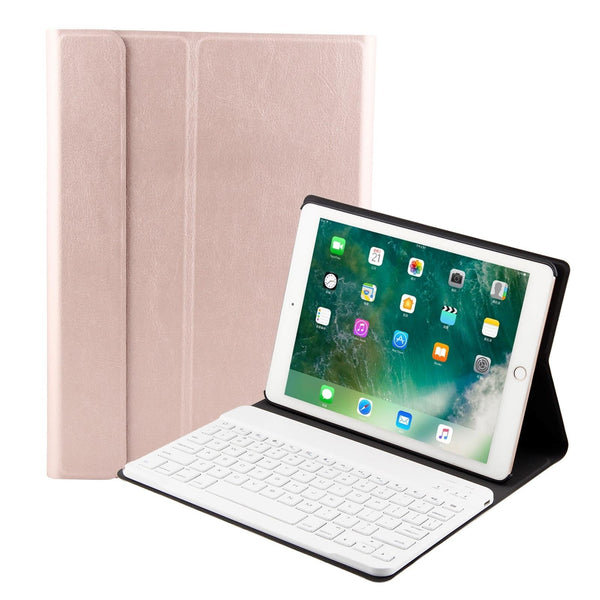 Bluetooth Keyboard & Leather Tablet Case For Ipad Air / Pro 9.7 Three Gear Angle Adjustment Magnetic Sleep Function Abs Brushed Texture Pink Keyboards