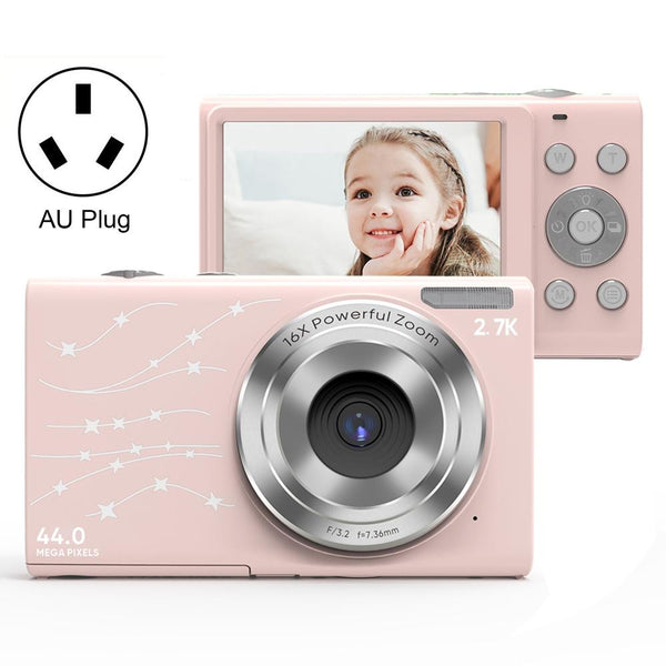 Full Hd 1080P Digital Camera With 44Mp 16X Zoom 2.4 Inch Screen For Children_Pink Digital Cameras
