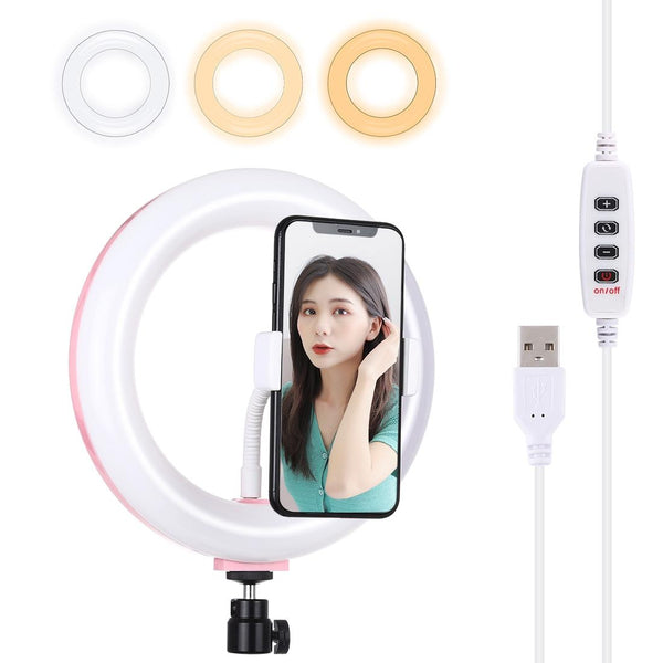 Pink 20Cm Usb Dual Colour Led Ring Light With Phone Clamp Other Lighting & Studio