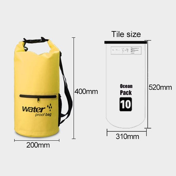 Waterproof Dual Shoulder Strap Dry Bag 10L Capacity Pink Dry Bags
