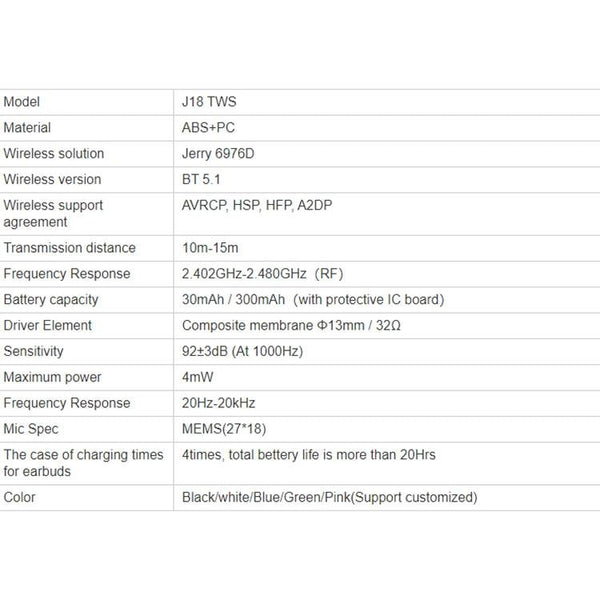 Wireless T & G J18 Bluetooth Earphones With Charging Box Green Earbuds