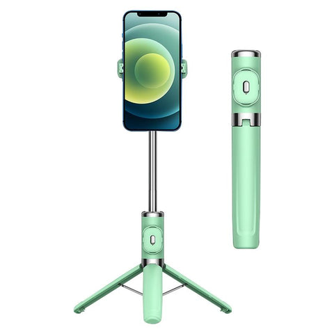 Mint Green Wireless Selfie Stick With Remote Tripod Compact Design Selfie Sticks