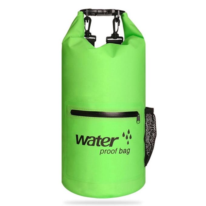 Waterproof Dual Shoulder Bag 20L Pvc Dry Sack For Outdoor Adventures Green Dry Bags