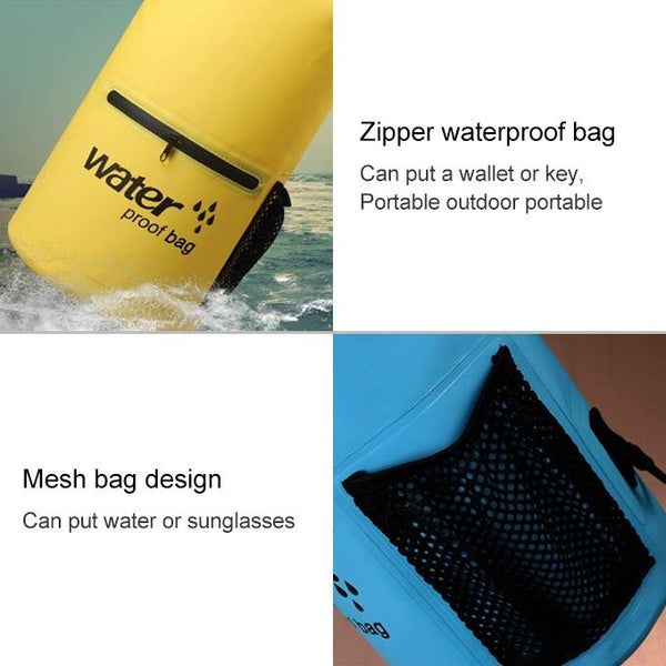 Waterproof Dual Shoulder Bag 20L Pvc Dry Sack For Outdoor Adventures Green Dry Bags