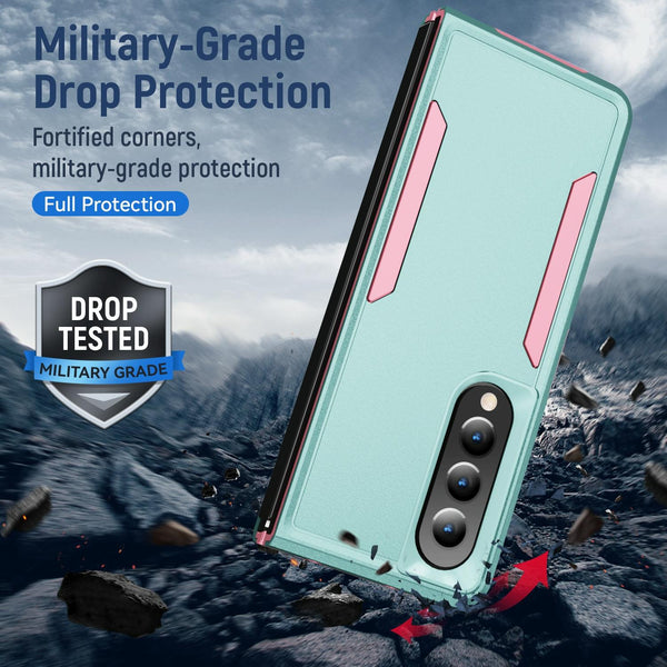 Shockproof Pc Tpu Case For Samsung Galaxy Z Fold4 5G Green Pink Cases Covers & Skins