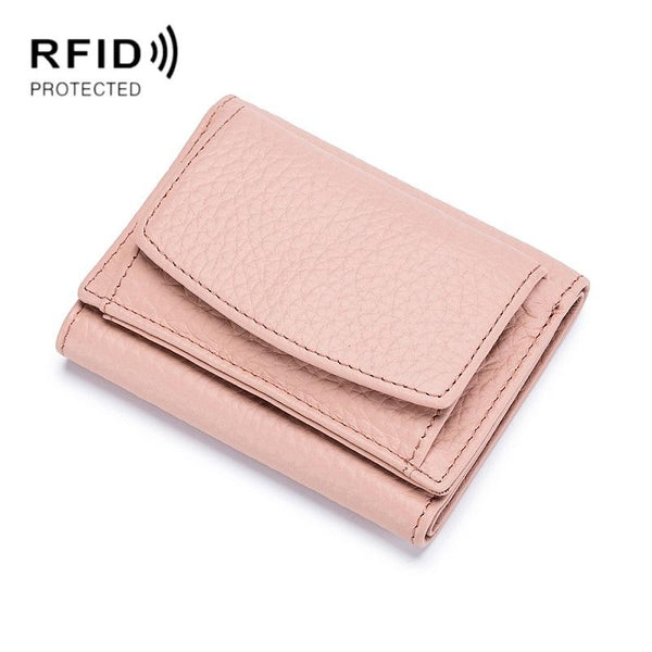 Compact Rfid Leather Coin Purse Wallet Secure & Stylish Light Green Wallets