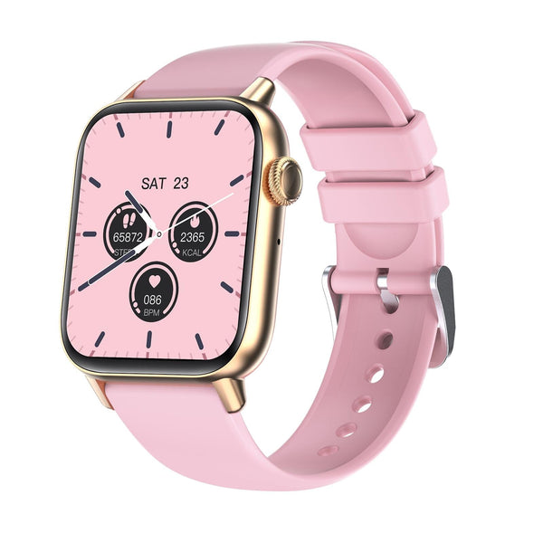 1.83 Inch Bt5.2 Smart Sport Watch Support Sleep / Heart Rate Blood Oxygen Temperature Pressure Health Monitor Gold + Pink Smart Watches