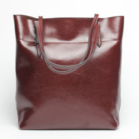 Stylish Shoulder Tote For Women Vintage Wine Red Vertical Style Women's Bags & Handbags