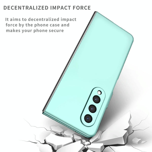 For Samsung Galaxy Z Fold4 5G Foldable Armor Phone Case Compact And Durable Sky Blue Other Mobile Accessories