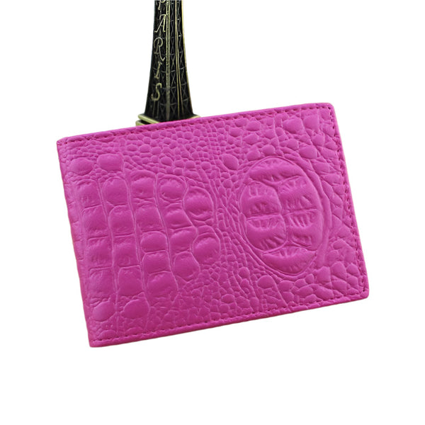 Universal Crocodile Pattern Driver License Cover With Card Slot Rose Red Wallets