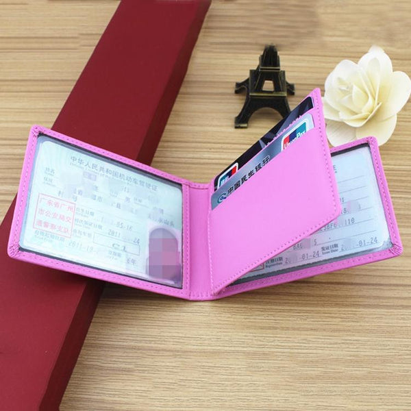 Universal Crocodile Pattern Driver License Cover With Card Slot Rose Red Wallets