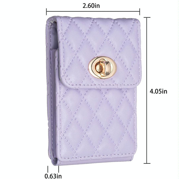 Vertical Card Bag With Metal Buckle For Mobile Phones Purple Cases Covers & Skins