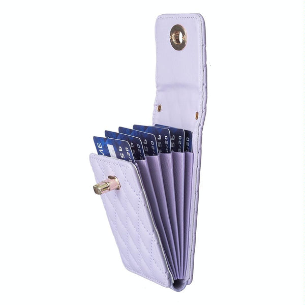 Vertical Card Bag With Metal Buckle For Mobile Phones Purple Cases Covers & Skins