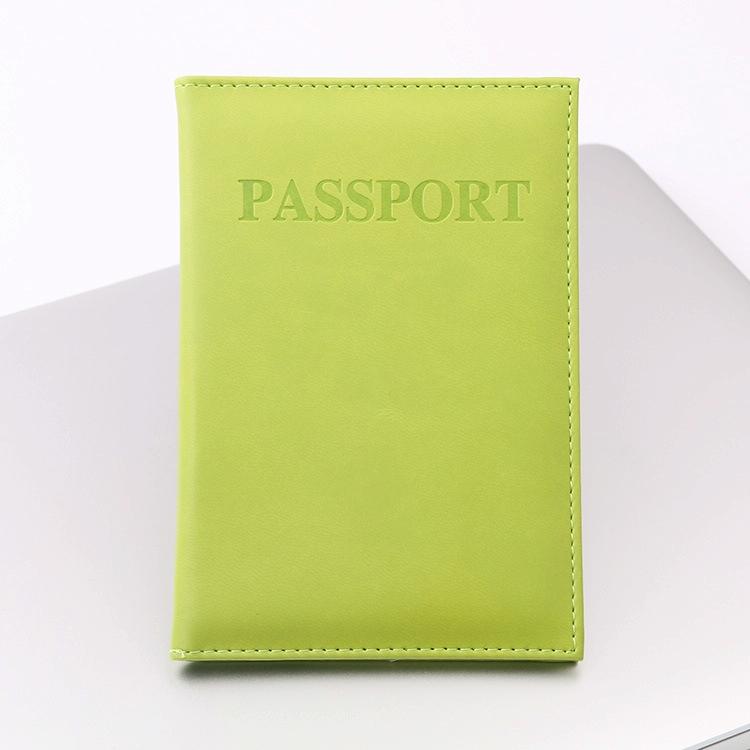 Travel Passport Cover Faux Leather Holder Light Green Travel Wallets