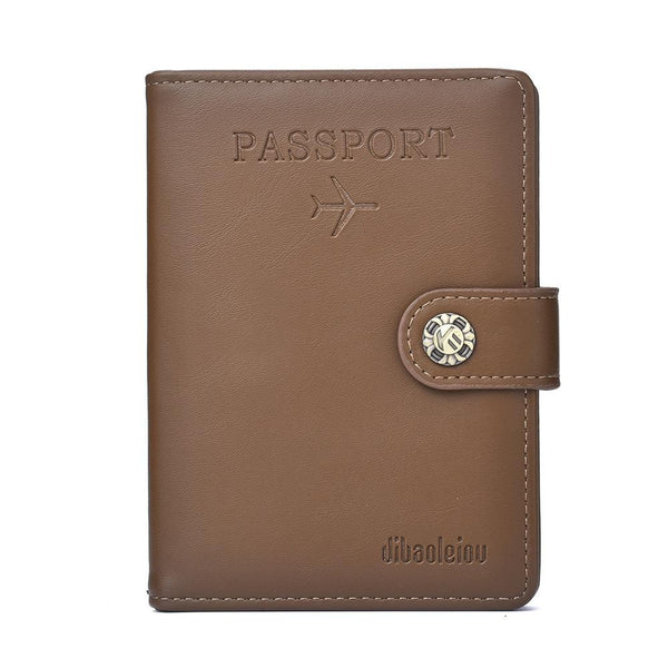 Multi Functional Passport Case With Buckle Dibaoleiou Pu Leather Dark Brown Other Travel Accessories