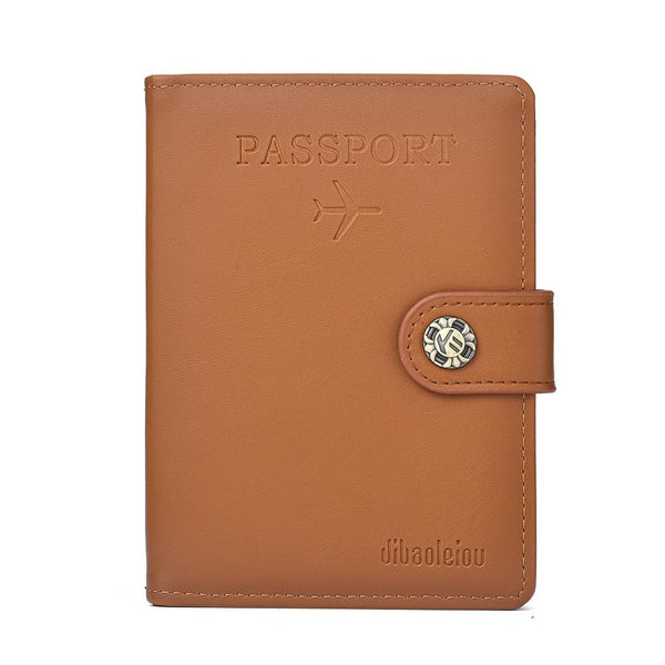 Multi Functional Passport Case With Buckle Dibaoleiou Pu Leather Dark Brown Other Travel Accessories