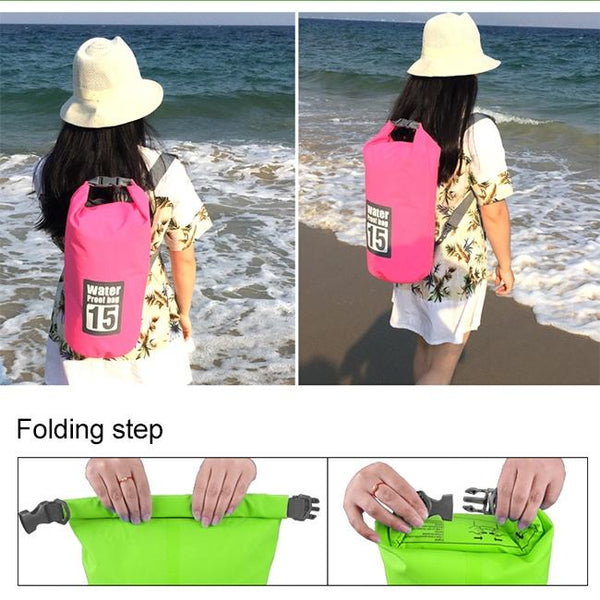 Waterproof Dual Shoulder Dry Bag 50L Capacity Green Dry Bags