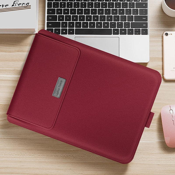 Parallel Universal 4 In Laptop Bag Waterproof Pu Leather Handle Stand Pen Holder Winders Mouse And Charger Bags 13 / 14 Inch Green Laptop Cases & Bags