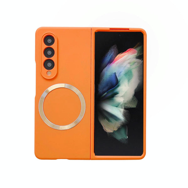 For Samsung Galaxy Z Fold4 5G Magnetic Skin Case Magsafe Orange Cases Covers & Skins