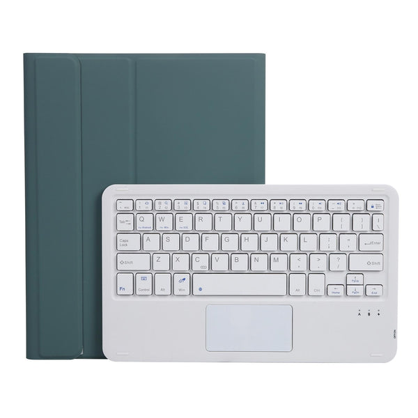 Bluetooth Keyboard Leather Case For Ipad Pro 10.5 With Touch Control Lambskin Texture Compatible 10.2 2021 & 2020 2019 / Air 3 Dark Green Keyboards
