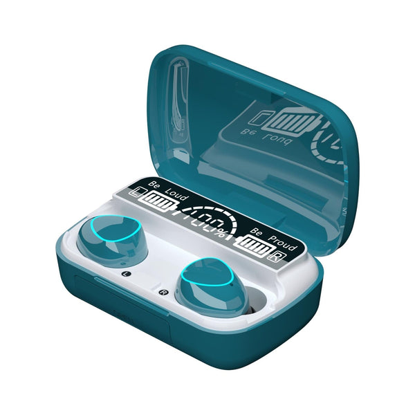 Wireless Bluetooth 5.0 Earphones With Digital Display And Charging Box Green Earbuds