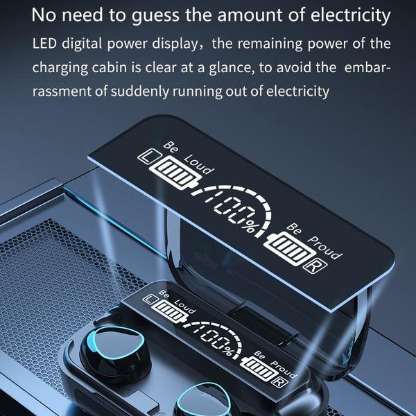 Wireless Bluetooth 5.0 Earphones With Digital Display And Charging Box Green Earbuds