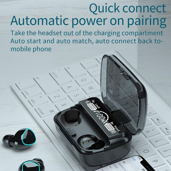 Wireless Bluetooth 5.0 Earphones With Digital Display And Charging Box Green Earbuds