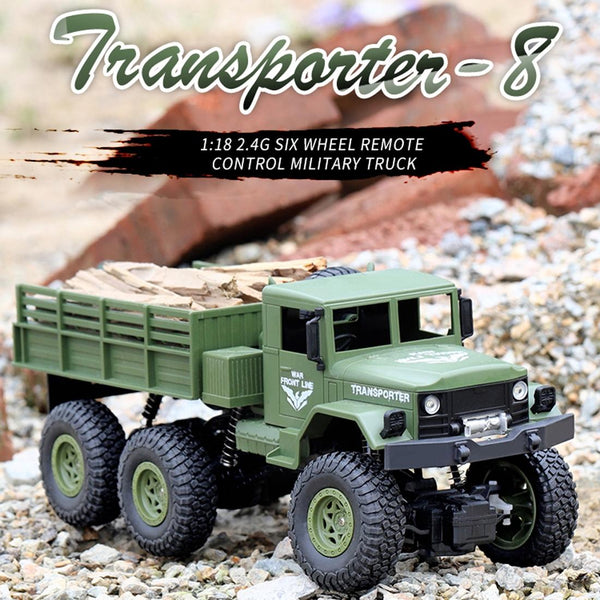 2.4Ghz 4Ch Rc Dongfeng 8 Six Wheeled Armor Truck Toy Green Remote Controlled Toys