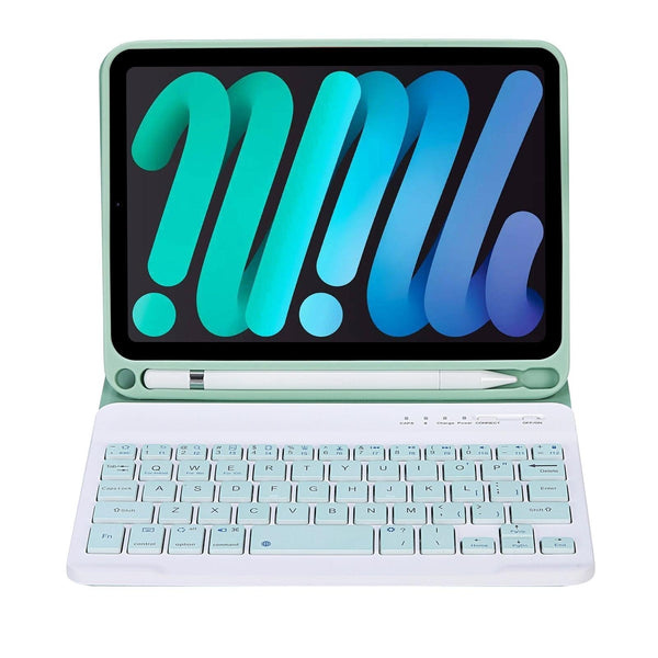 Ultra Thin Bluetooth Keyboard Tablet Case For Ipad Mini 6 With Stand And Pen Slot Candy Colour Green Laptop Cases & Bags
