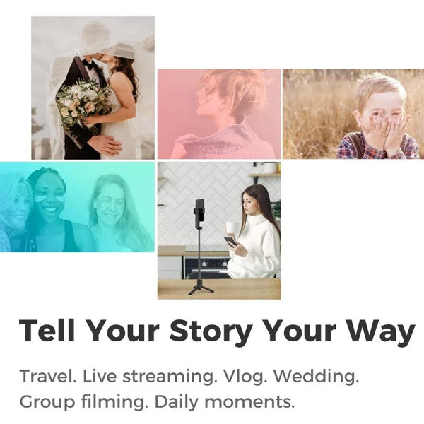 Foldable Selfie Stick Handheld Gimbal Stabilizer For Smartphone Green Stabilizers