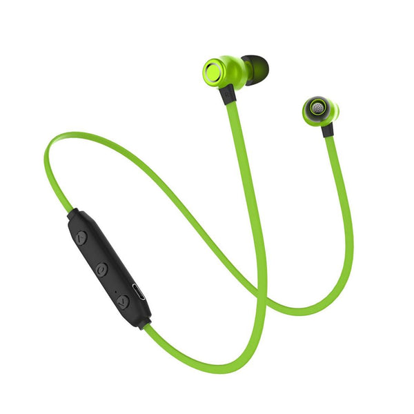 Xrm X5 Sports Ipx4 Waterproof Magnetic Wireless Bluetooth V4.1 Stereo In Headset Green Earbuds