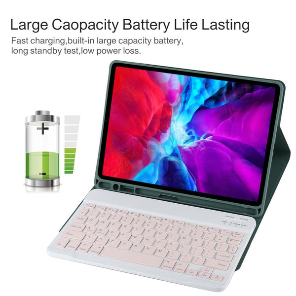 Bluetooth Tablet Case For Ipad Pro 11 With Detachable Microfiber Leather Pen Slot & Holder Dark Green Laptop Cases & Bags