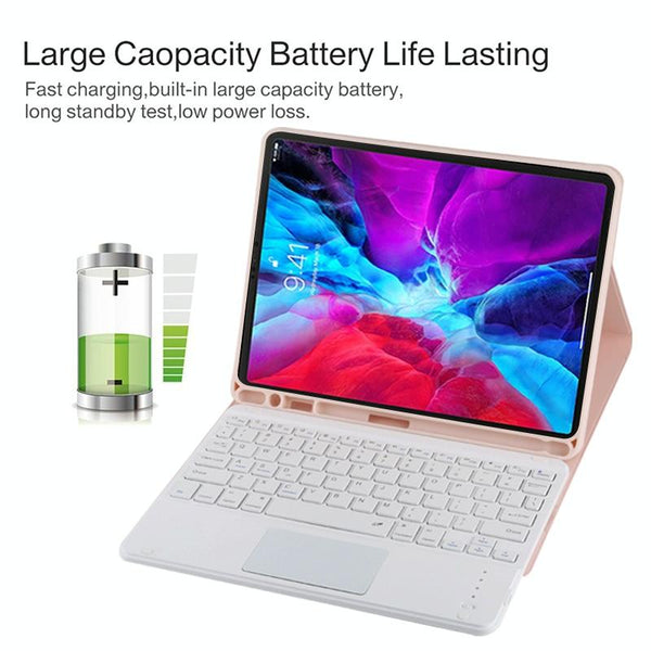 Bluetooth Tablet Case For Ipad Pro 11 With Touchpad & Pen Slot Detachable Microfiber Leather Dark Green Laptop Cases & Bags